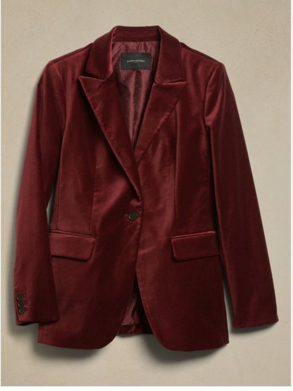 Like New Banana Republic Cotton/Lyocell Blend Velvet Blazer Size 10‎ Petite